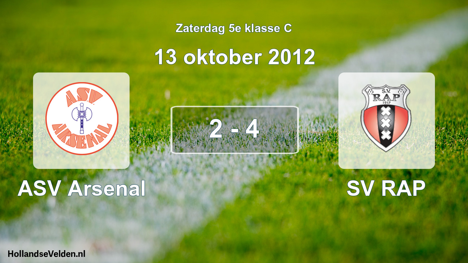 Total number of matches played: ASV Arsenal - SV RAP 2 - 4 (13 October 2012)