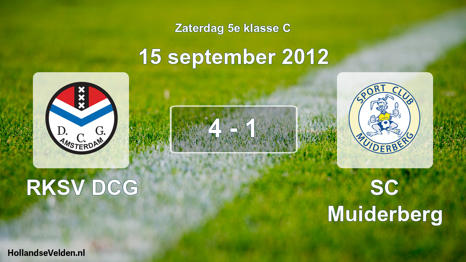 Total number of matches played: RKSV DCG - SC Muiderberg 4 - 1 (15 September 2012)