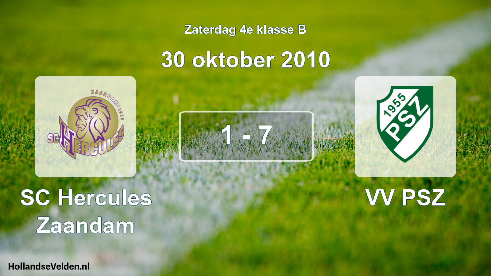 Total number of matches played: SC Hercules Zaandam - VV PSZ 1 - 7 (30 October 2010)