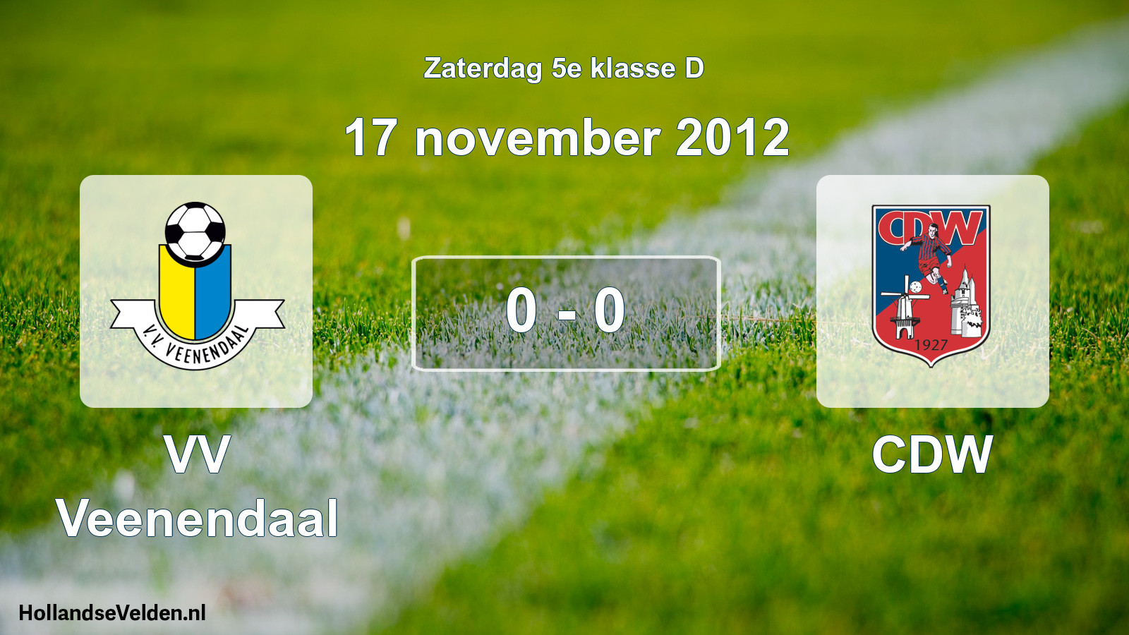 Total number of matches played: VV Veenendaal - CDW 0 - 0 (17 November 2012)