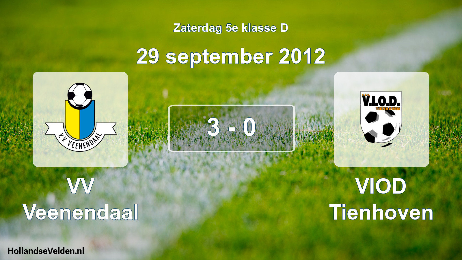 Total number of matches played: VV Veenendaal - VIOD Tienhoven 3 - 0 (29 September 2012)