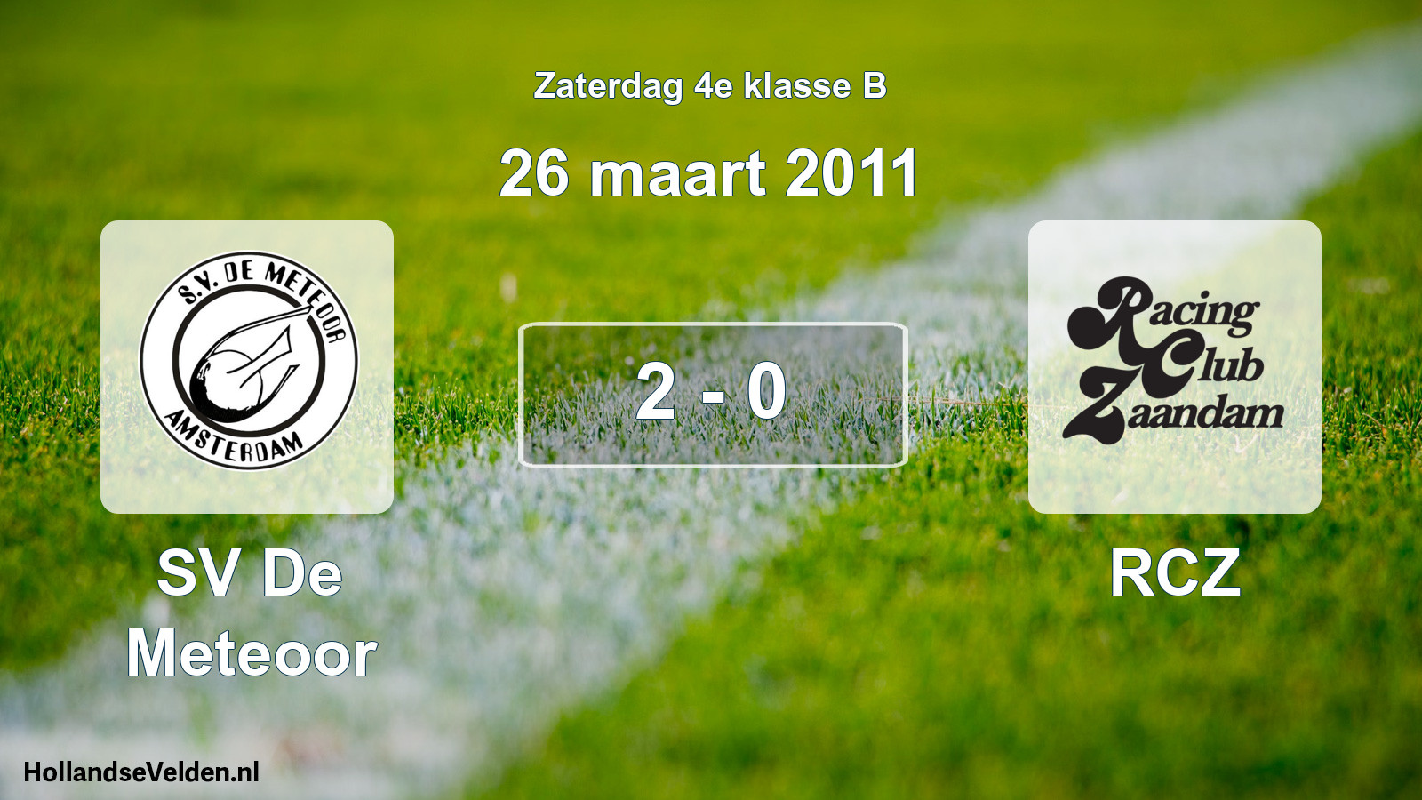 Total number of matches played: SV De Meteoor - RCZ 2 - 0 (26 March 2011)