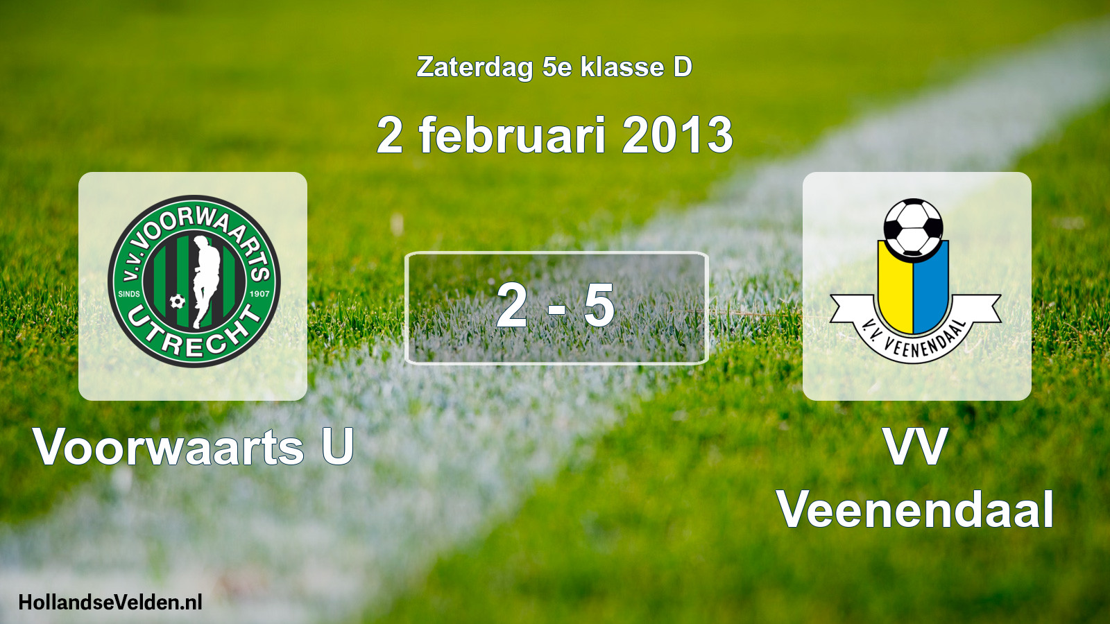 Total number of matches played: Voorwaarts U - VV Veenendaal 2 - 5 (2 February 2013)