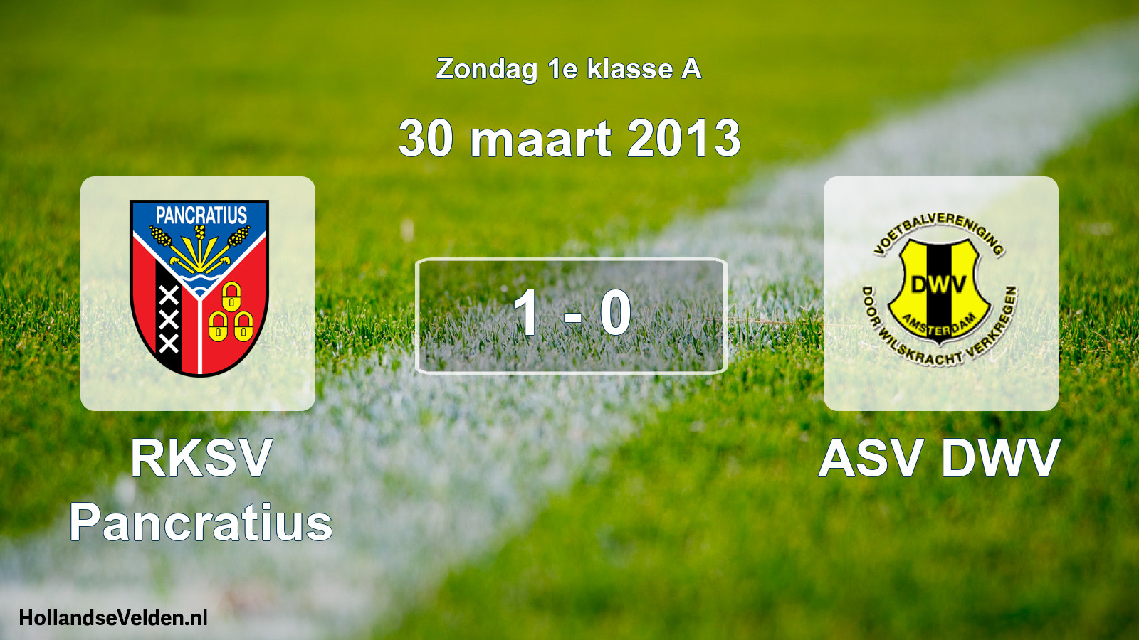 Total number of matches played: RKSV Pancratius - ASV DWV 1 - 0 (30 March 2013)