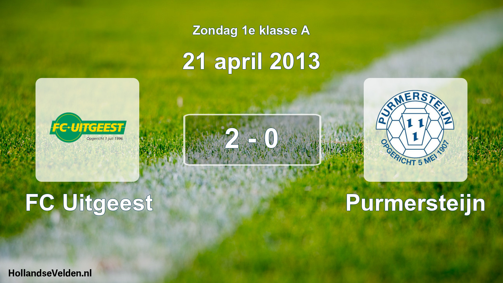 Total number of matches played: FC Uitgeest - Purmersteijn 2 - 0 (21 April 2013)