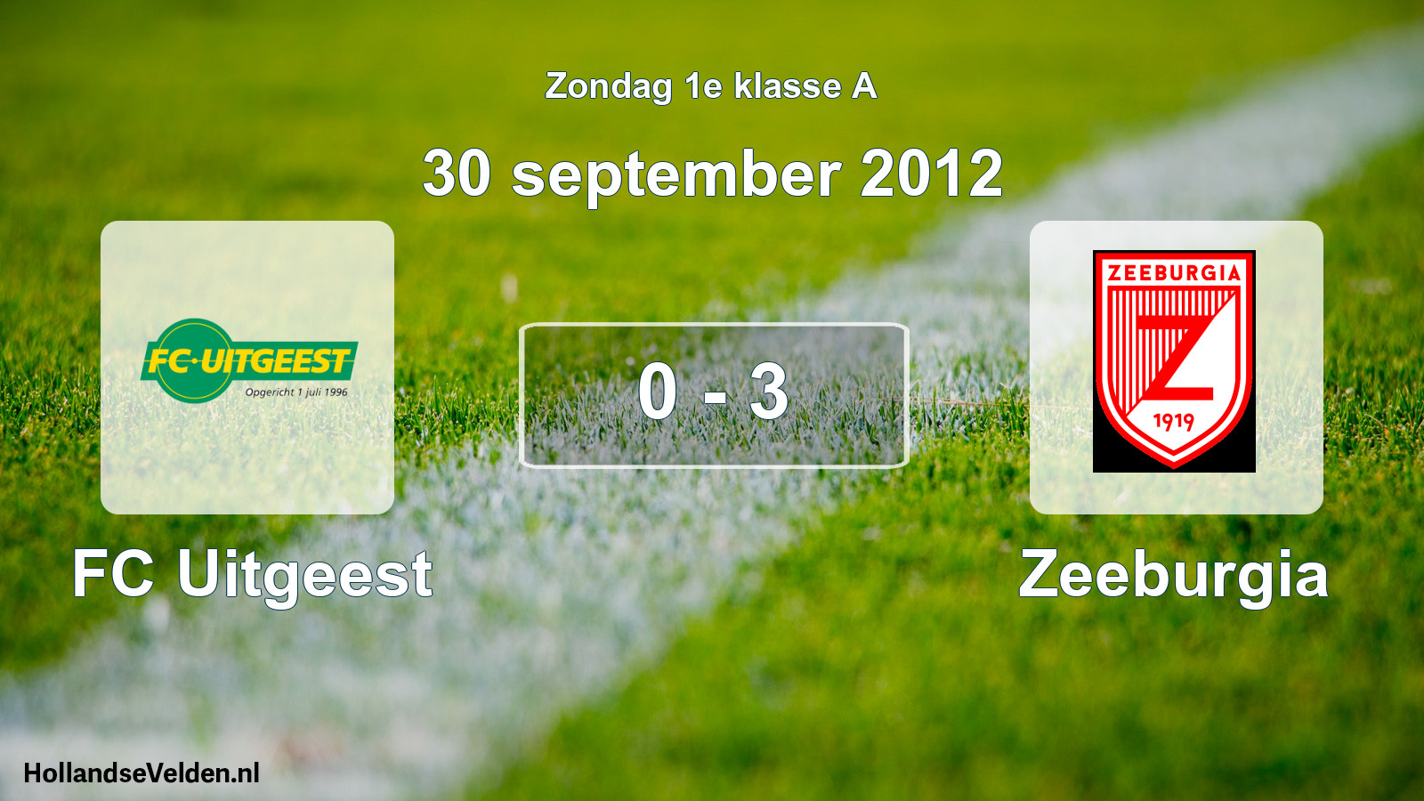 Total number of matches played: FC Uitgeest - Zeeburgia 0 - 3 (30 September 2012)