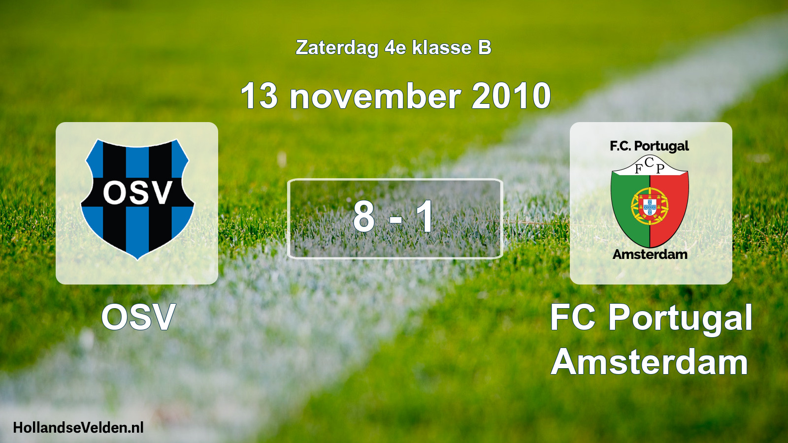 Gespeelde wedstrijd: OSV - FC Portugal Amsterdam 8 - 1 (13 november 2010)