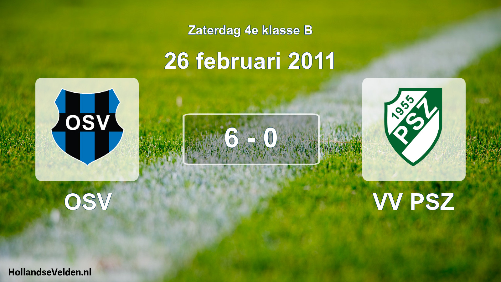 Total number of matches played: OSV - VV PSZ 6 - 0 (26 February 2011)