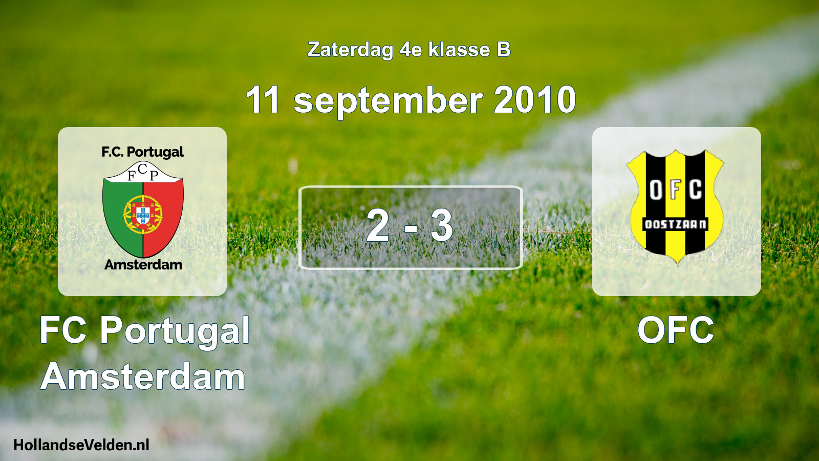 Gespeelde wedstrijd: FC Portugal Amsterdam - OFC 2 - 3 (11 september 2010)