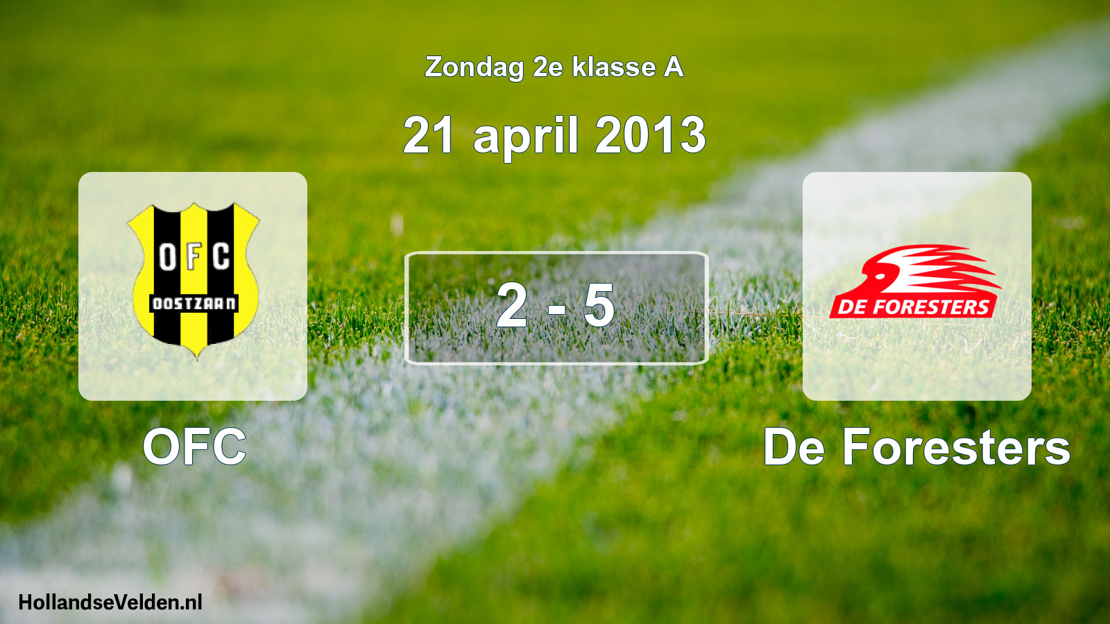 Total number of matches played: OFC - De Foresters 2 - 5 (21 April 2013)