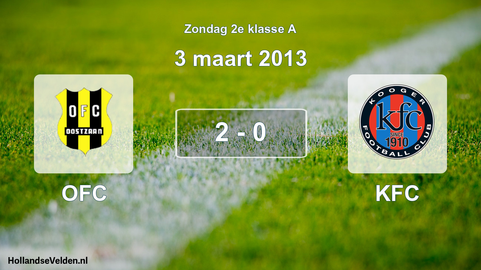 Total number of matches played: OFC - KFC 2 - 0 (3 March 2013)