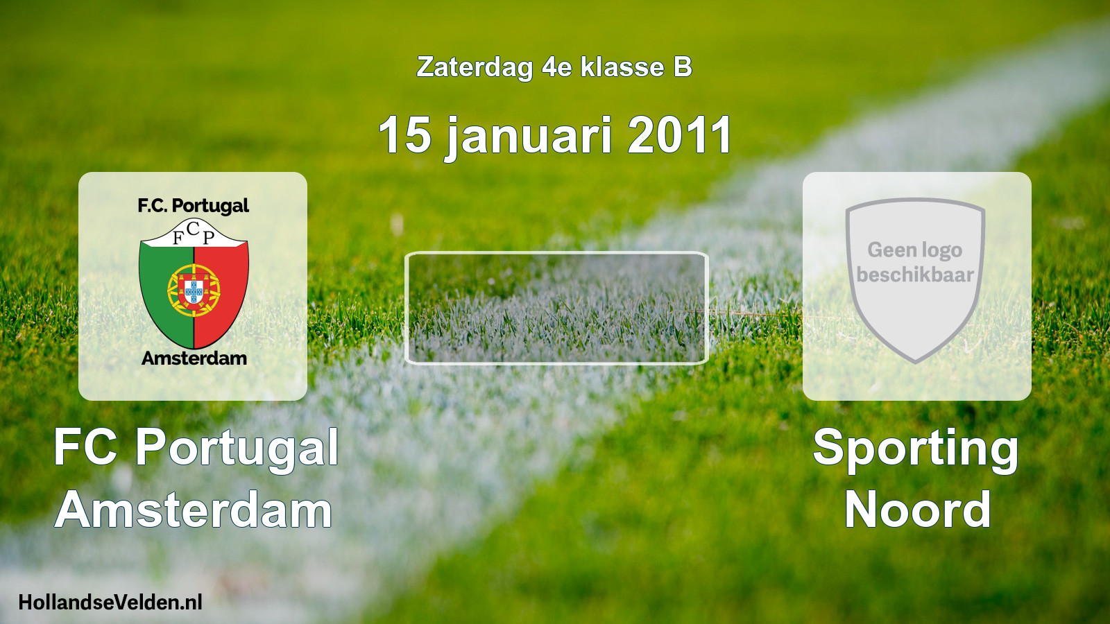 Geplande wedstrijd: FC Portugal Amsterdam - Sporting Noord (15 januari 2011)