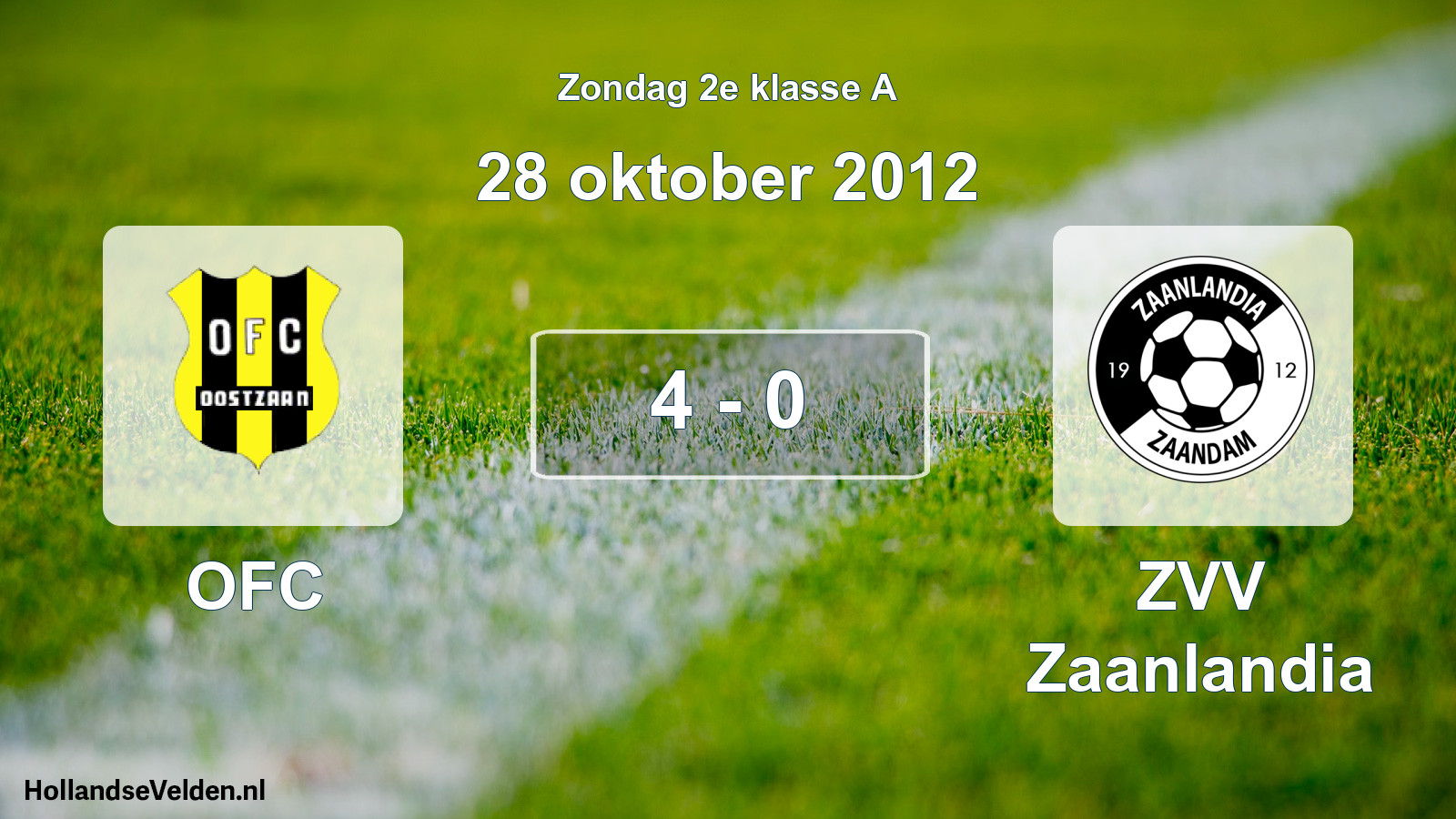 Total number of matches played: OFC - ZVV Zaanlandia 4 - 0 (28 October 2012)
