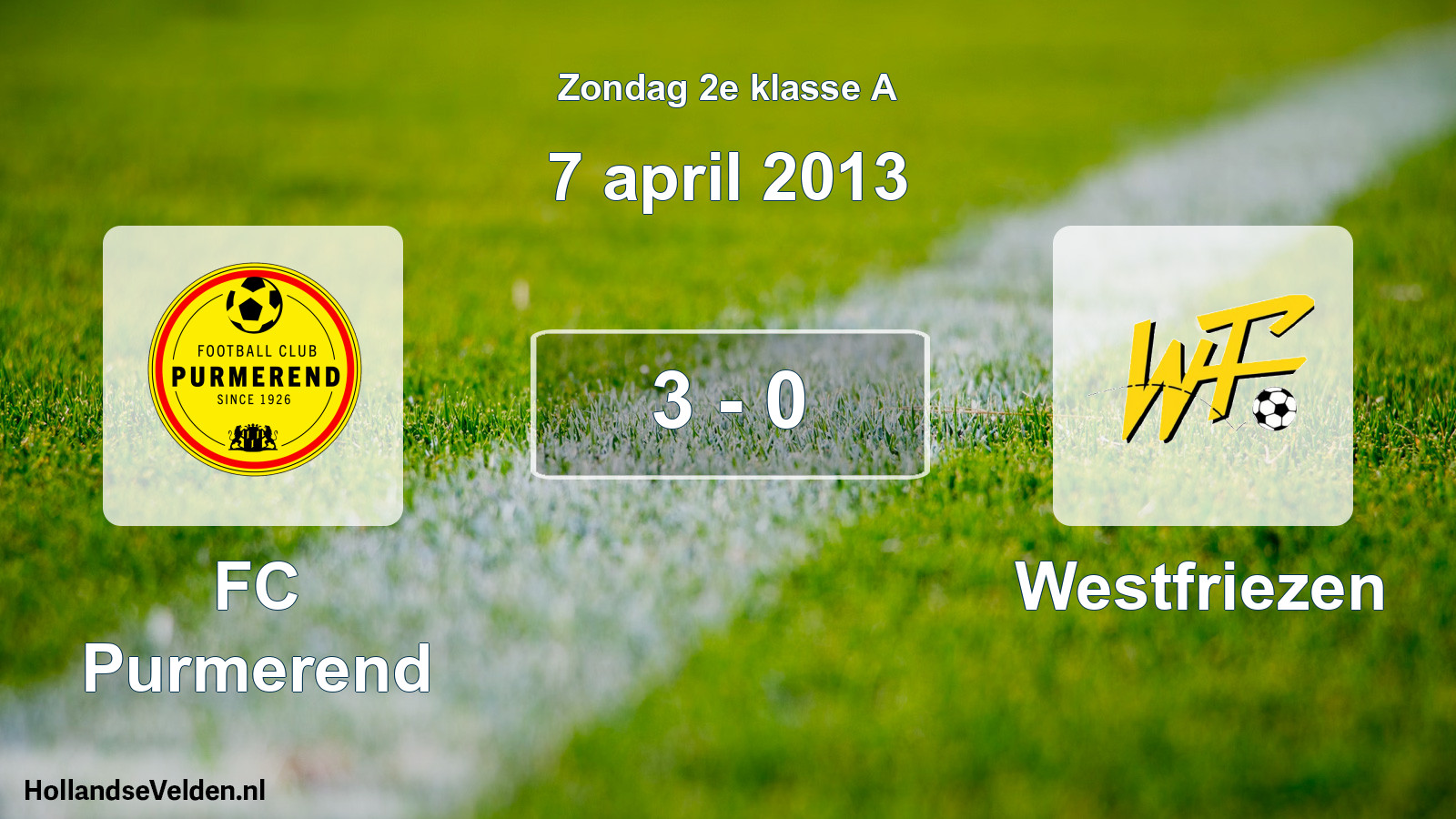 Total number of matches played: FC Purmerend - Westfriezen 3 - 0 (7 April 2013)