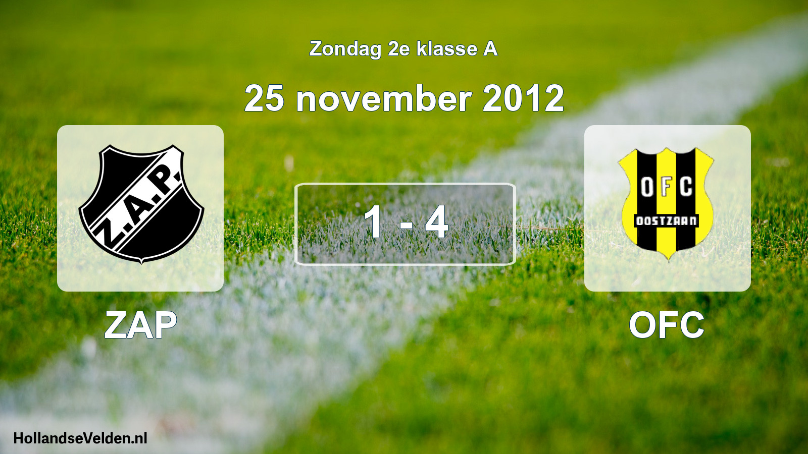 Total number of matches played: ZAP - OFC 1 - 4 (25 November 2012)