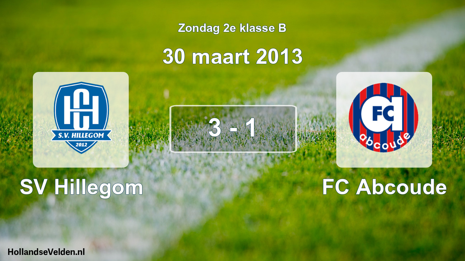 Total number of matches played: SV Hillegom - FC Abcoude 3 - 1 (30 March 2013)