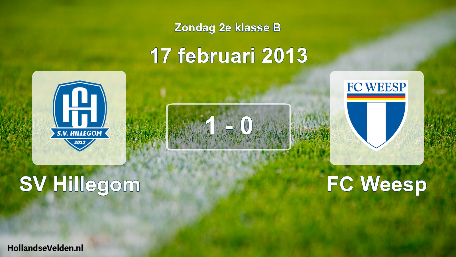 Total number of matches played: SV Hillegom - FC Weesp 1 - 0 (17 February 2013)