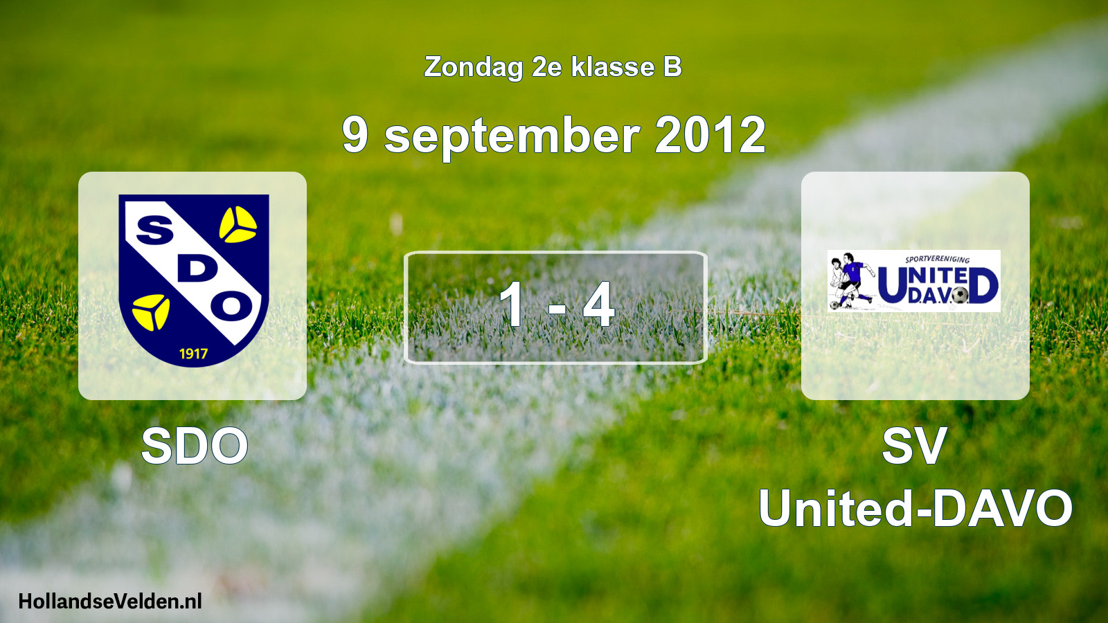 Total number of matches played: SDO - SV United-DAVO 1 - 4 (9 September 2012)