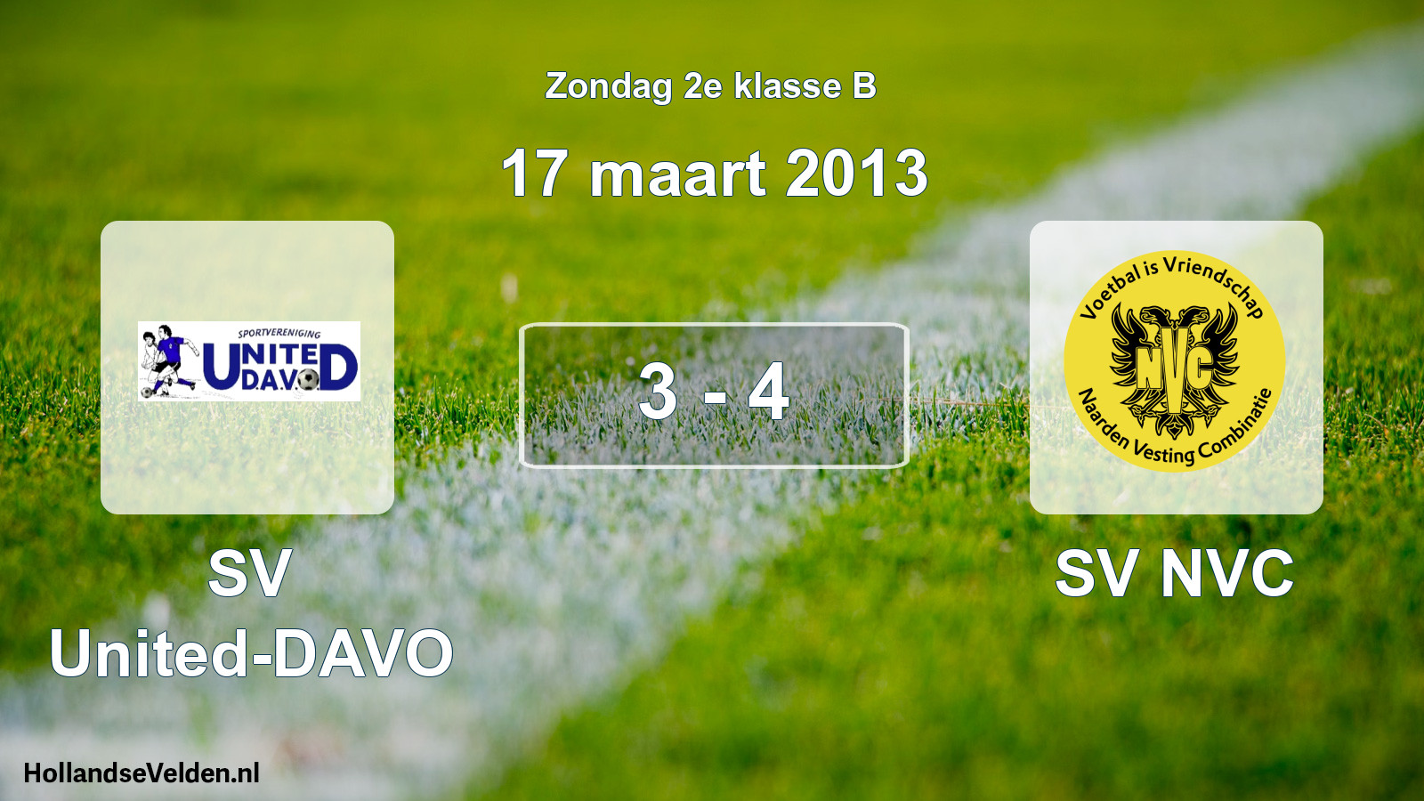 Total number of matches played: SV United-DAVO - SV NVC 3 - 4 (17 March 2013)