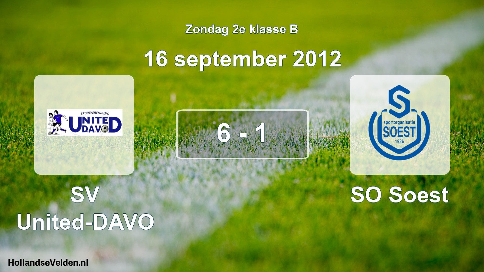 Total number of matches played: SV United-DAVO - SO Soest 6 - 1 (16 September 2012)
