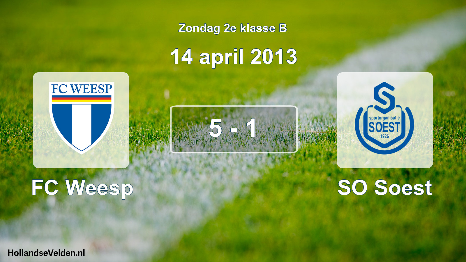 Total number of matches played: FC Weesp - SO Soest 5 - 1 (14 April 2013)