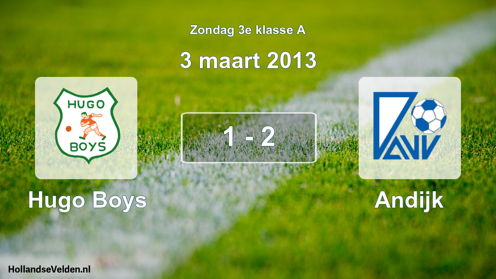 Total number of matches played: Hugo Boys - Andijk 1 - 2 (3 March 2013)