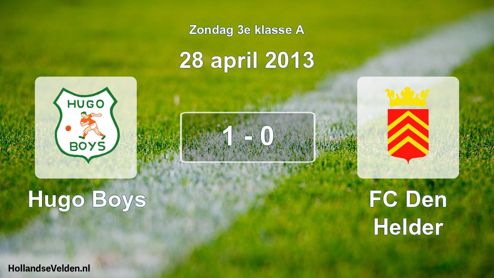 Total number of matches played: Hugo Boys - FC Den Helder 1 - 0 (28 April 2013)