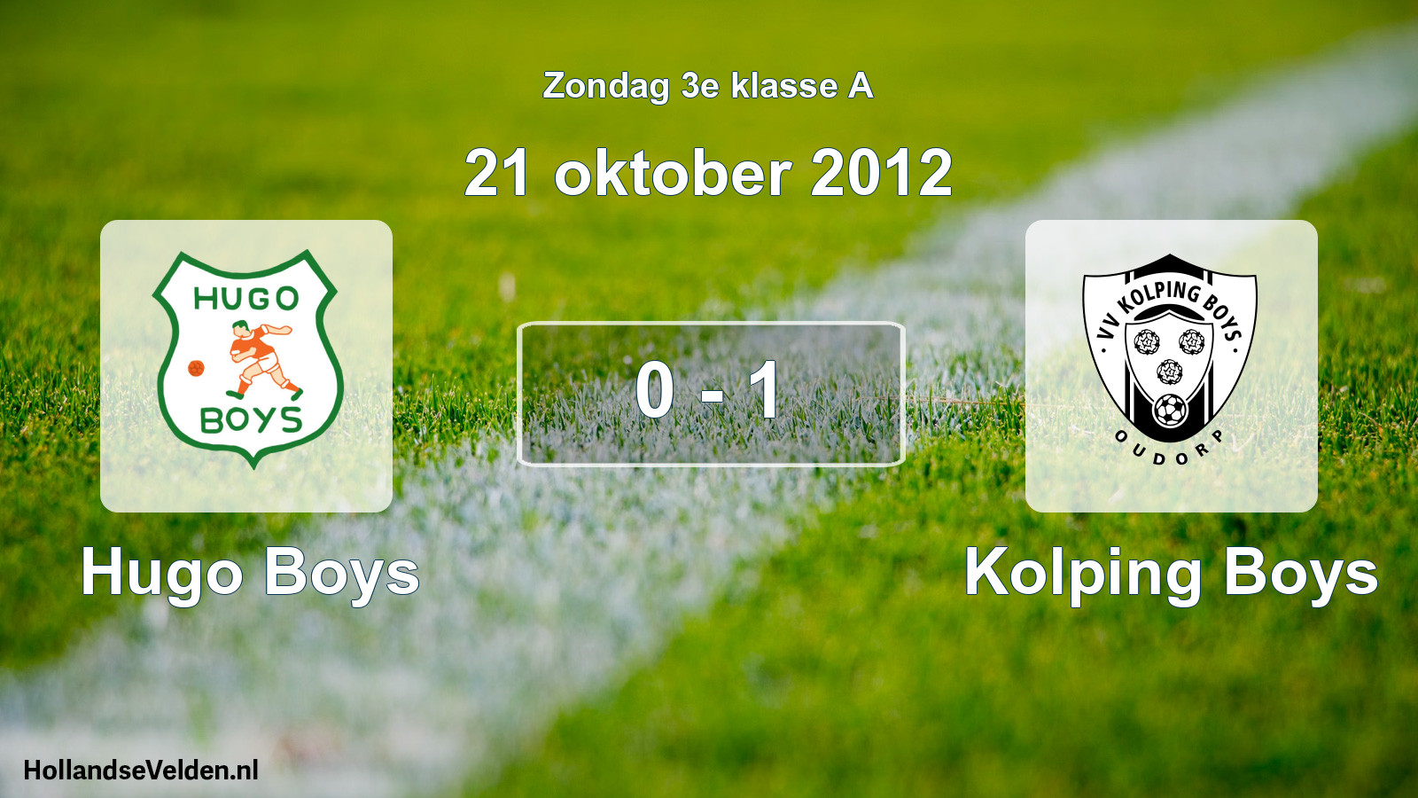 Total number of matches played: Hugo Boys - Kolping Boys 0 - 1 (21 October 2012)