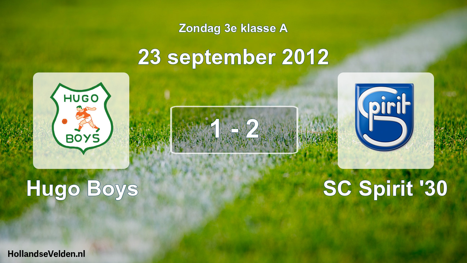 Total number of matches played: Hugo Boys - SC Spirit '30 1 - 2 (23 September 2012)