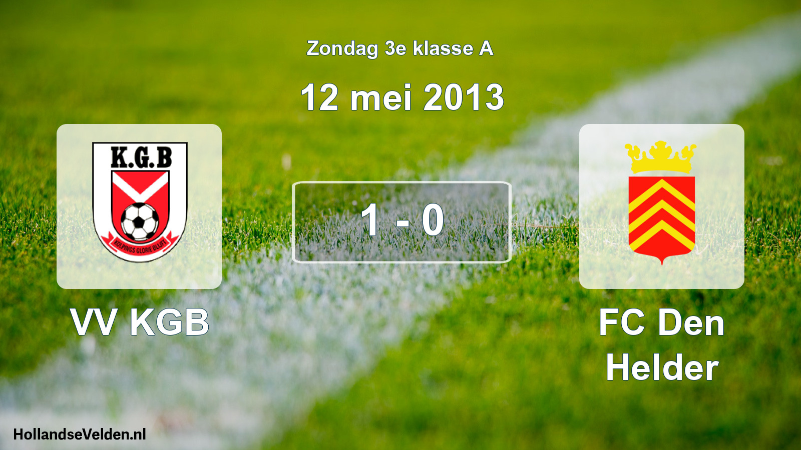 Total number of matches played: VV KGB - FC Den Helder 1 - 0 (12 May 2013)