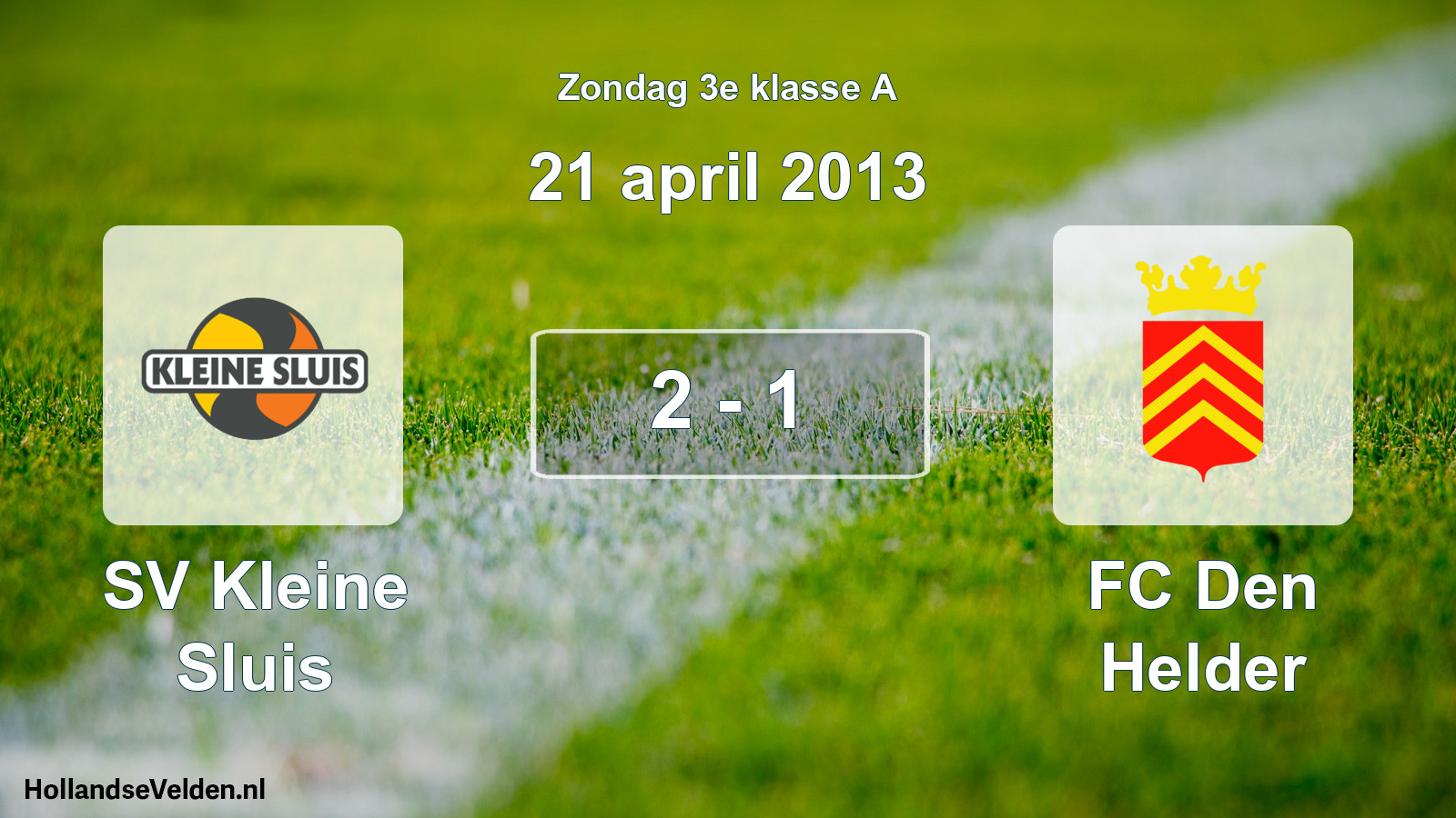Total number of matches played: SV Kleine Sluis - FC Den Helder 2 - 1 (21 April 2013)