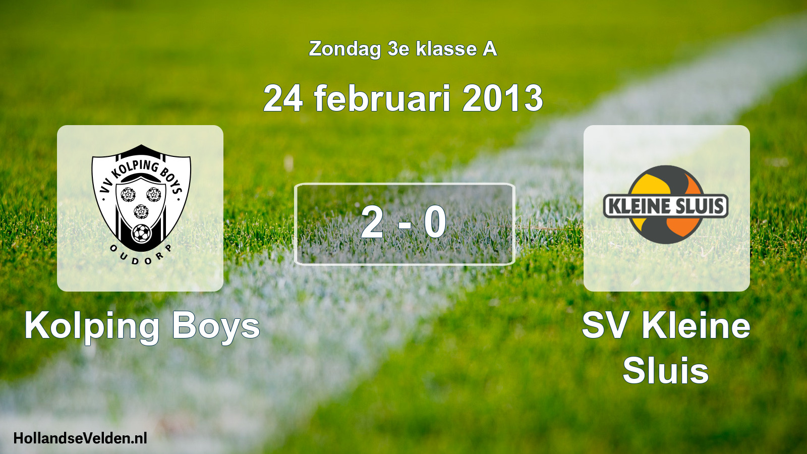 Total number of matches played: Kolping Boys - SV Kleine Sluis 2 - 0 (24 February 2013)