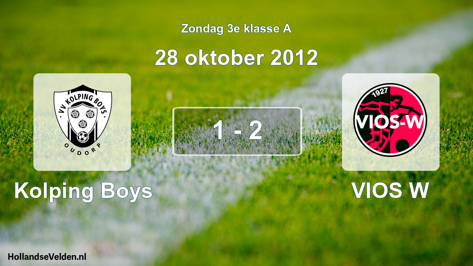 Total number of matches played: Kolping Boys - VIOS W 1 - 2 (28 October 2012)