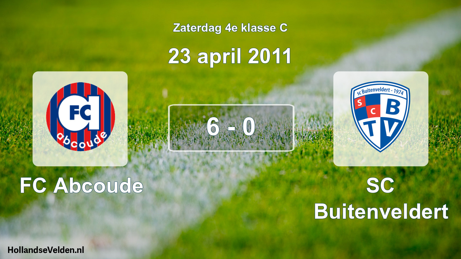 Total number of matches played: FC Abcoude - SC Buitenveldert 6 - 0 (23 April 2011)
