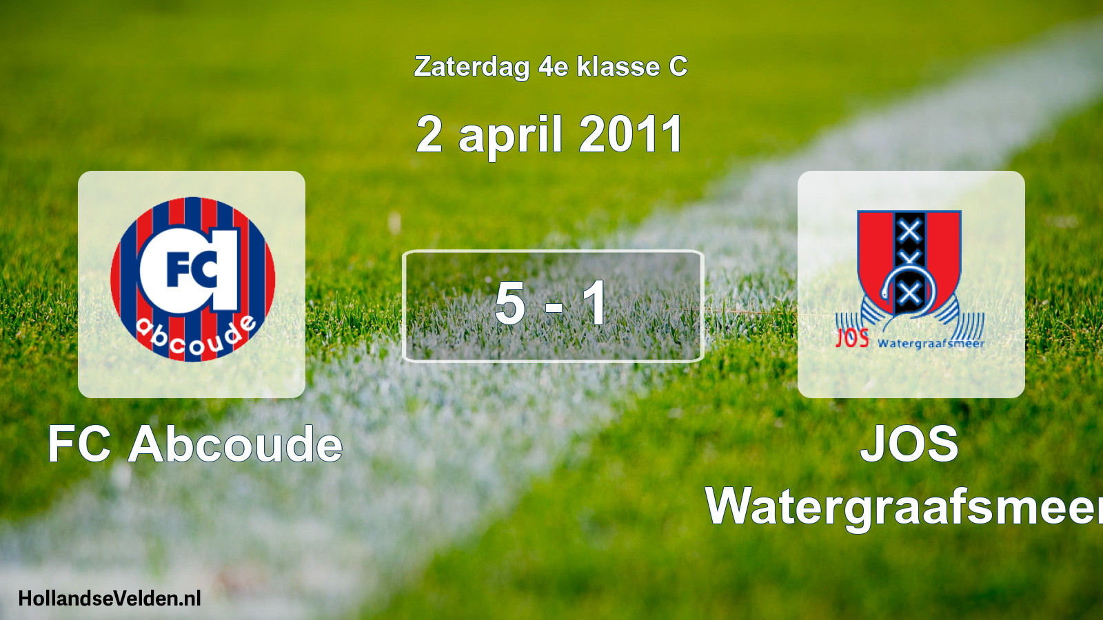 Total number of matches played: FC Abcoude - JOS Watergraafsmeer 5 - 1 (2 April 2011)