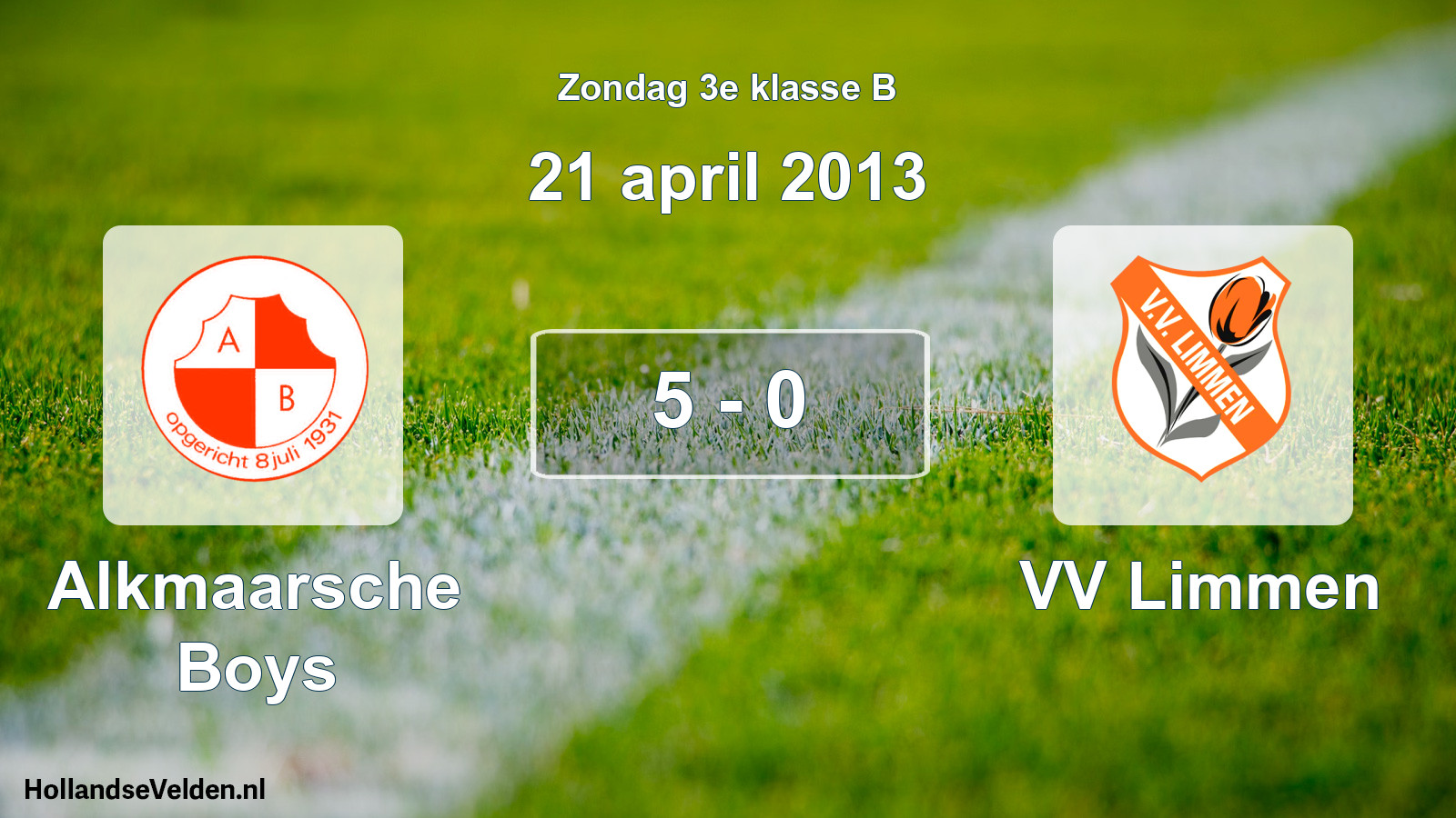 Total number of matches played: Alkmaarsche Boys - VV Limmen 5 - 0 (21 April 2013)