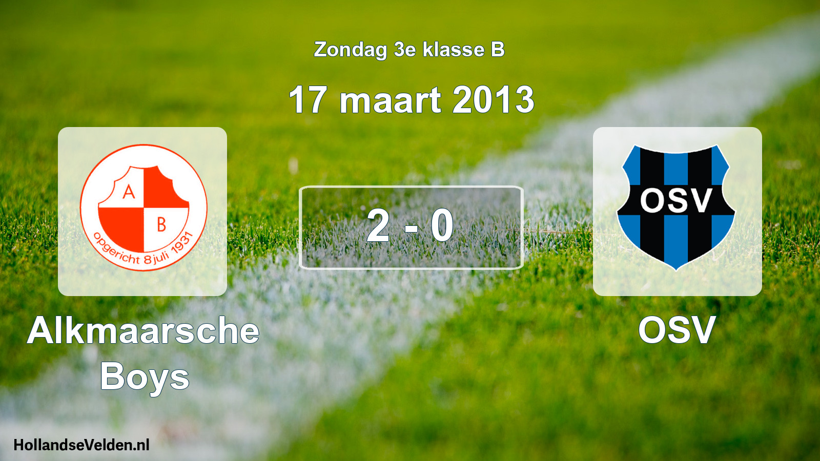 Total number of matches played: Alkmaarsche Boys - OSV 2 - 0 (17 March 2013)