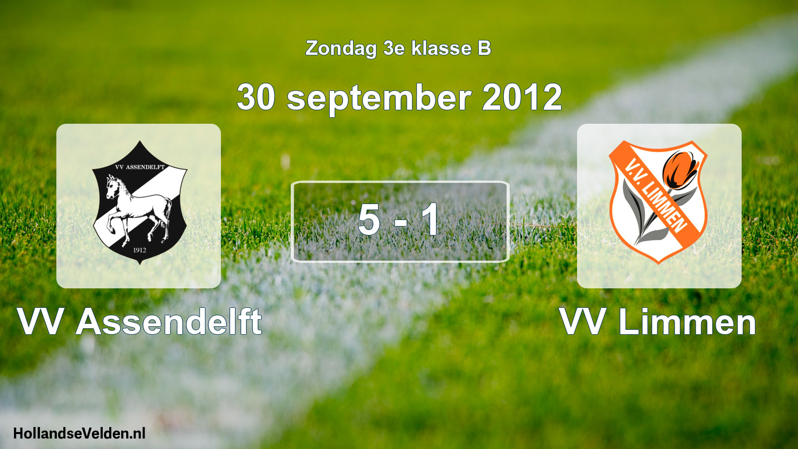 Total number of matches played: VV Assendelft - VV Limmen 5 - 1 (30 September 2012)