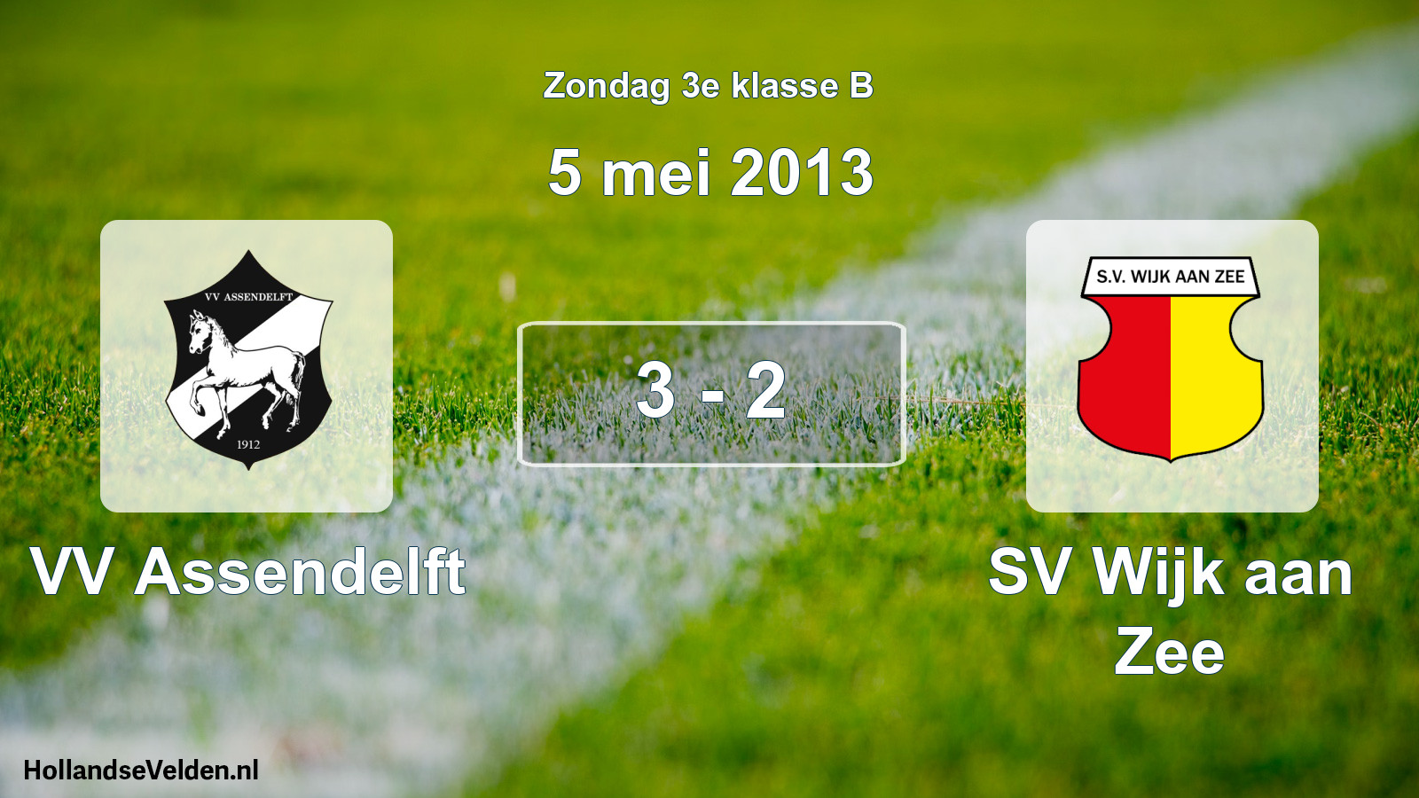 Total number of matches played: VV Assendelft - SV Wijk aan Zee 3 - 2 (5 May 2013)