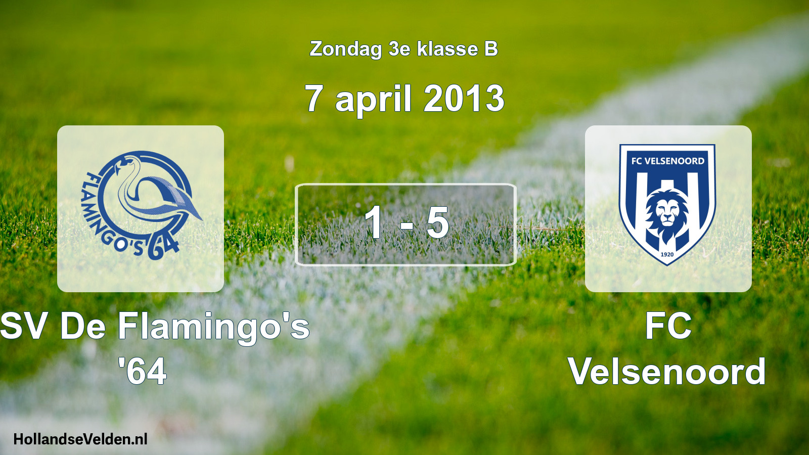 Total number of matches played: ASV De Flamingo's '64 - FC Velsenoord 1 - 5 (7 April 2013)