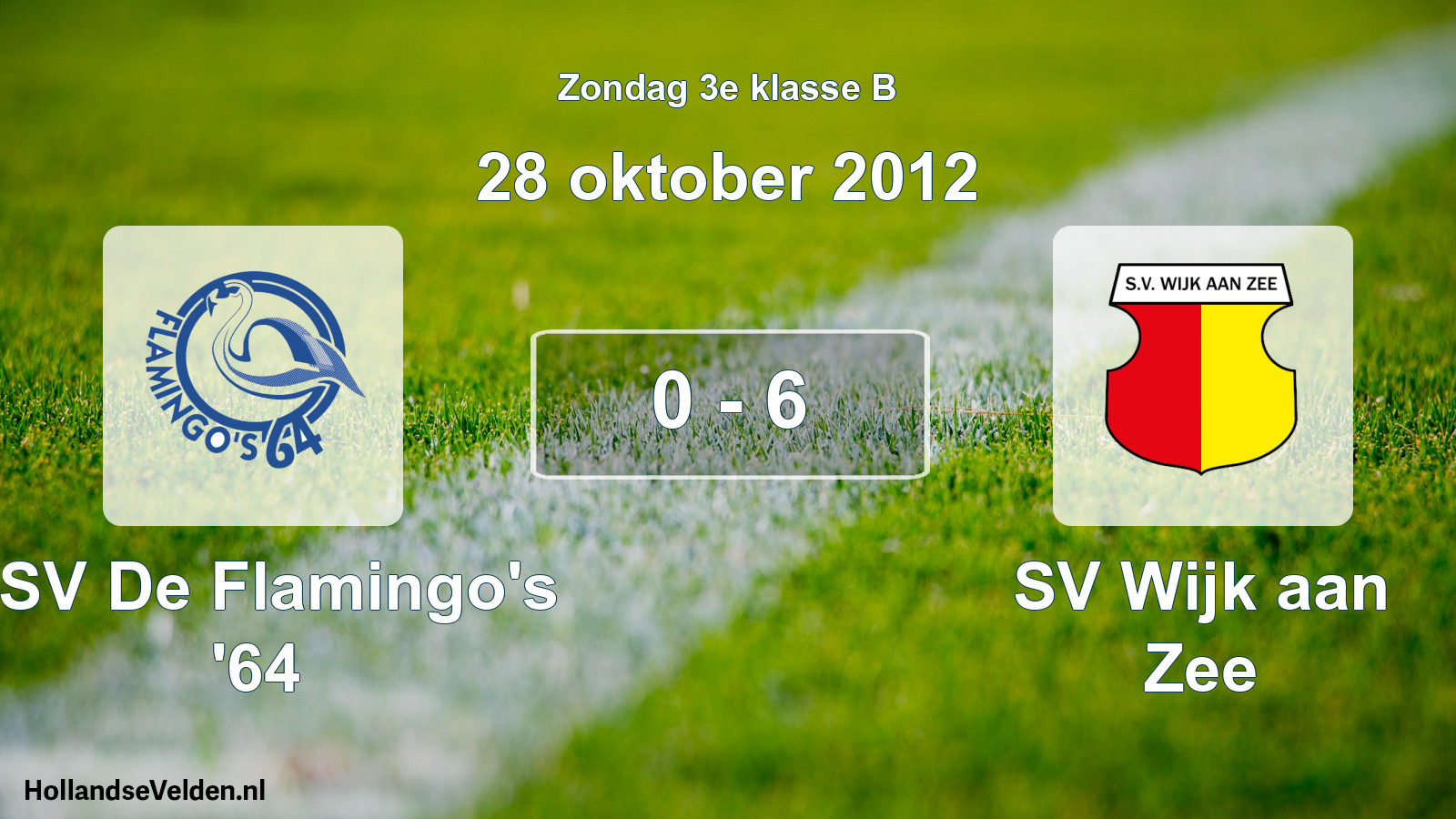 Total number of matches played: ASV De Flamingo's '64 - SV Wijk aan Zee 0 - 6 (28 October 2012)