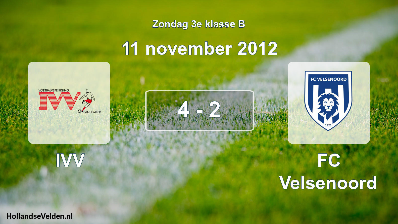 Total number of matches played: IVV - FC Velsenoord 4 - 2 (11 November 2012)