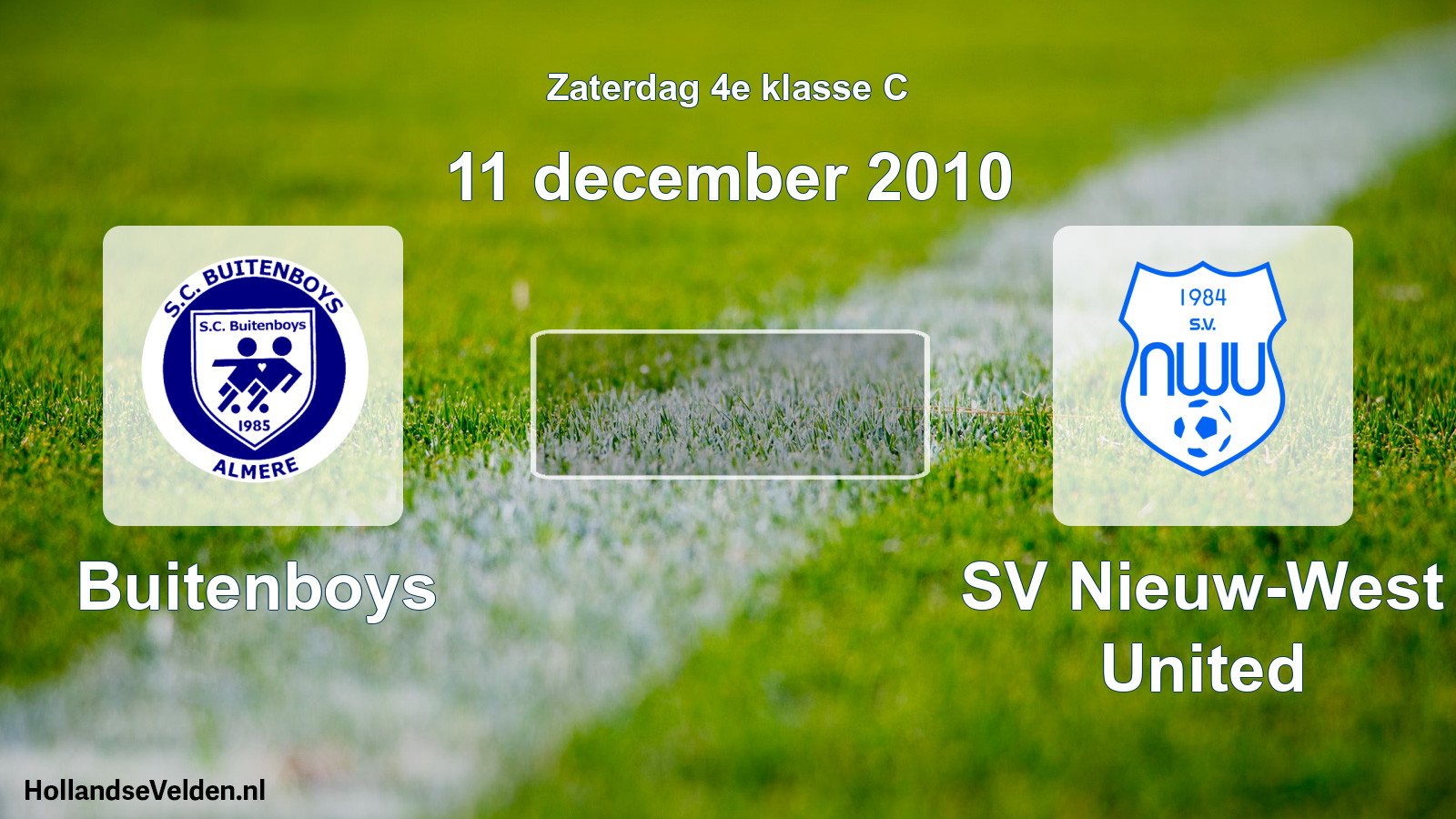 Geplande wedstrijd: Buitenboys - SV Nieuw-West United (11 december 2010)