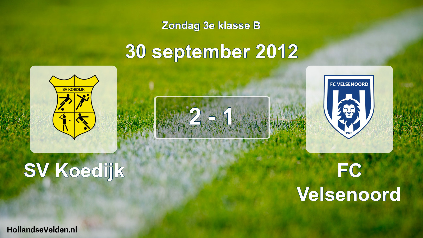 Total number of matches played: SV Koedijk - FC Velsenoord 2 - 1 (30 September 2012)