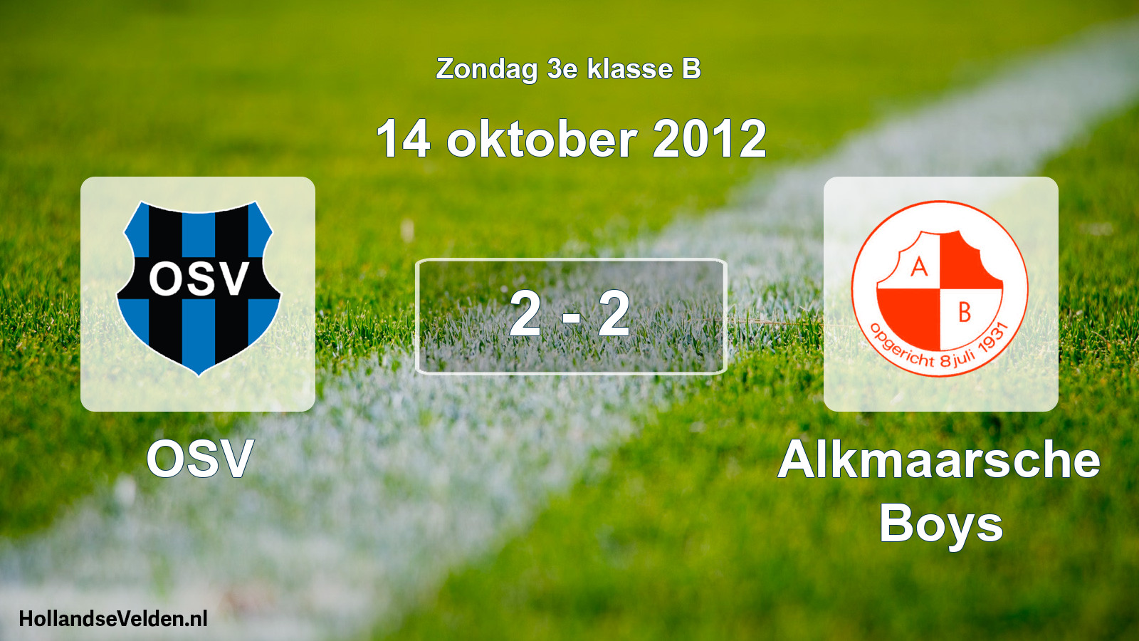 Total number of matches played: OSV - Alkmaarsche Boys 2 - 2 (14 October 2012)