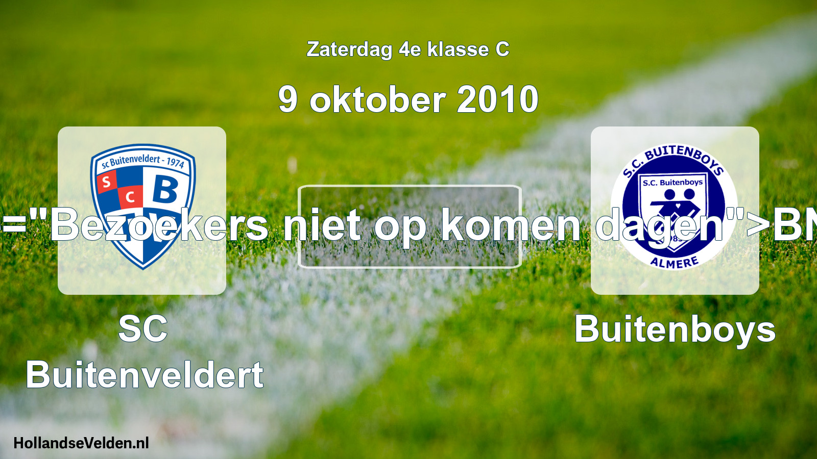 Scheduled Match: SC Buitenveldert - Buitenboys (9 October 2010)