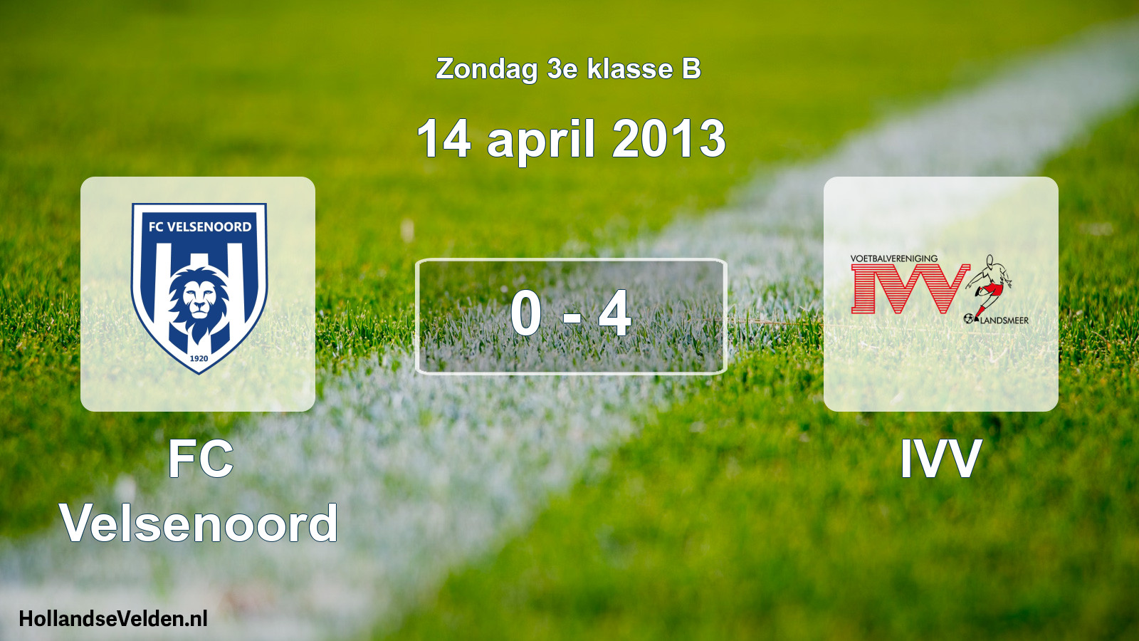 Total number of matches played: FC Velsenoord - IVV 0 - 4 (14 April 2013)