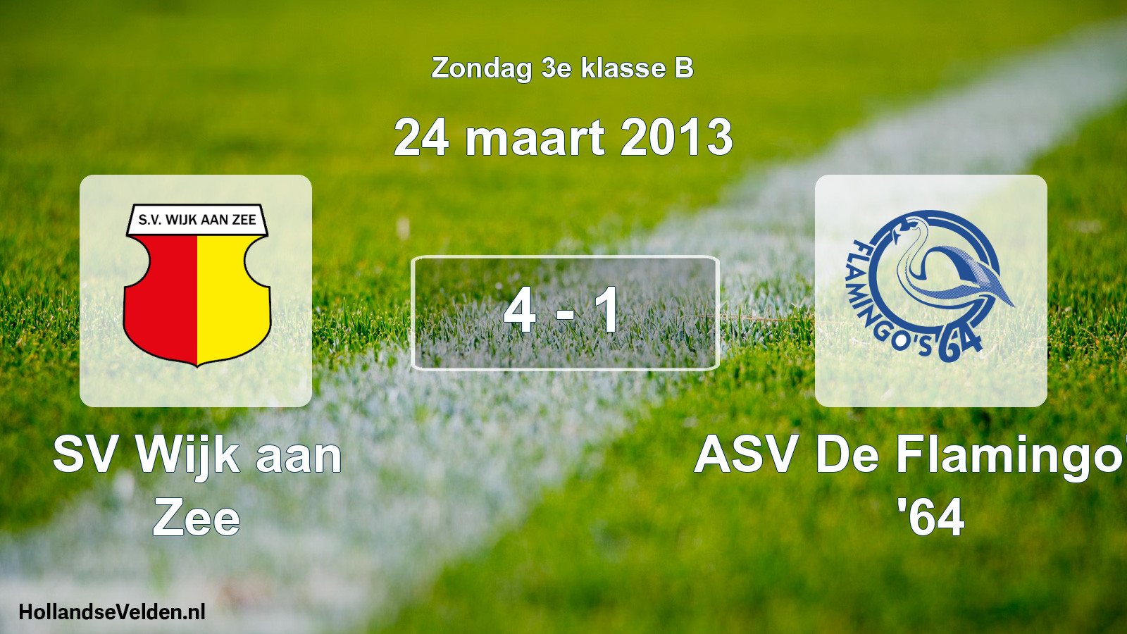 Total number of matches played: SV Wijk aan Zee - ASV De Flamingo's '64 4 - 1 (24 March 2013)