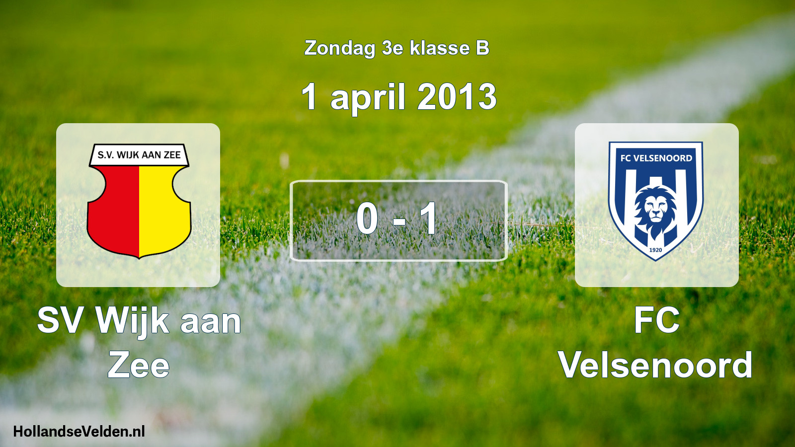 Total number of matches played: SV Wijk aan Zee - FC Velsenoord 0 - 1 (1 April 2013)