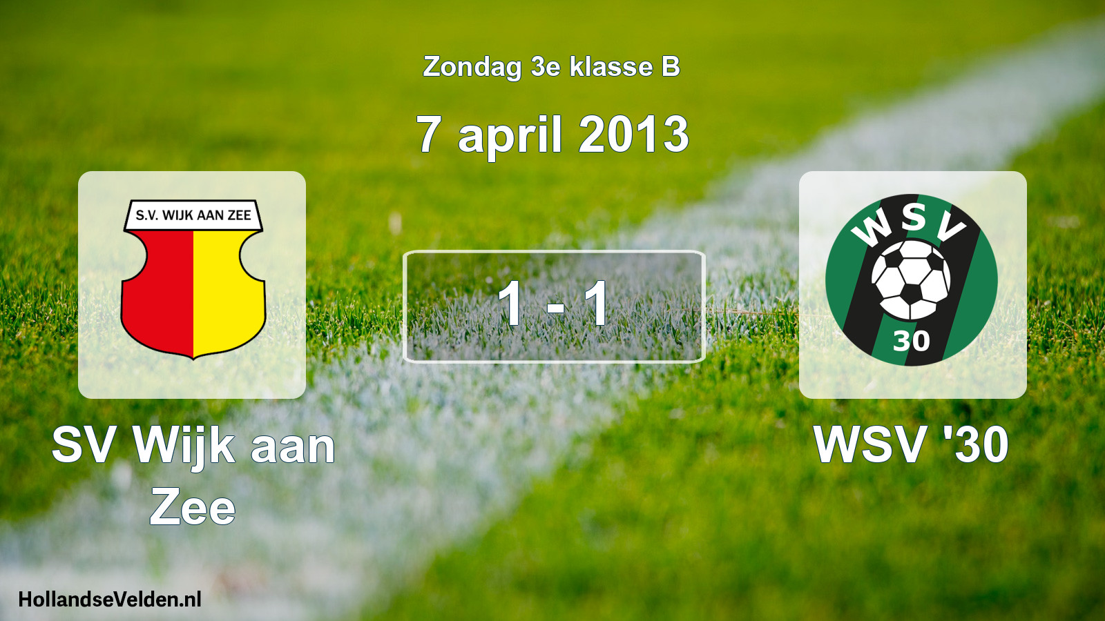 Total number of matches played: SV Wijk aan Zee - WSV '30 1 - 1 (7 April 2013)